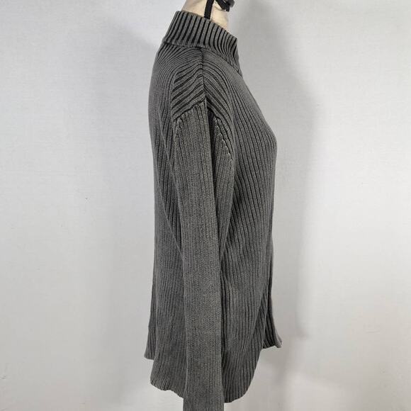 G by Guess Ribbed Long Sleeve Zip-Up Cardigan Gray Women's Size XXL - Picture 4 of 7